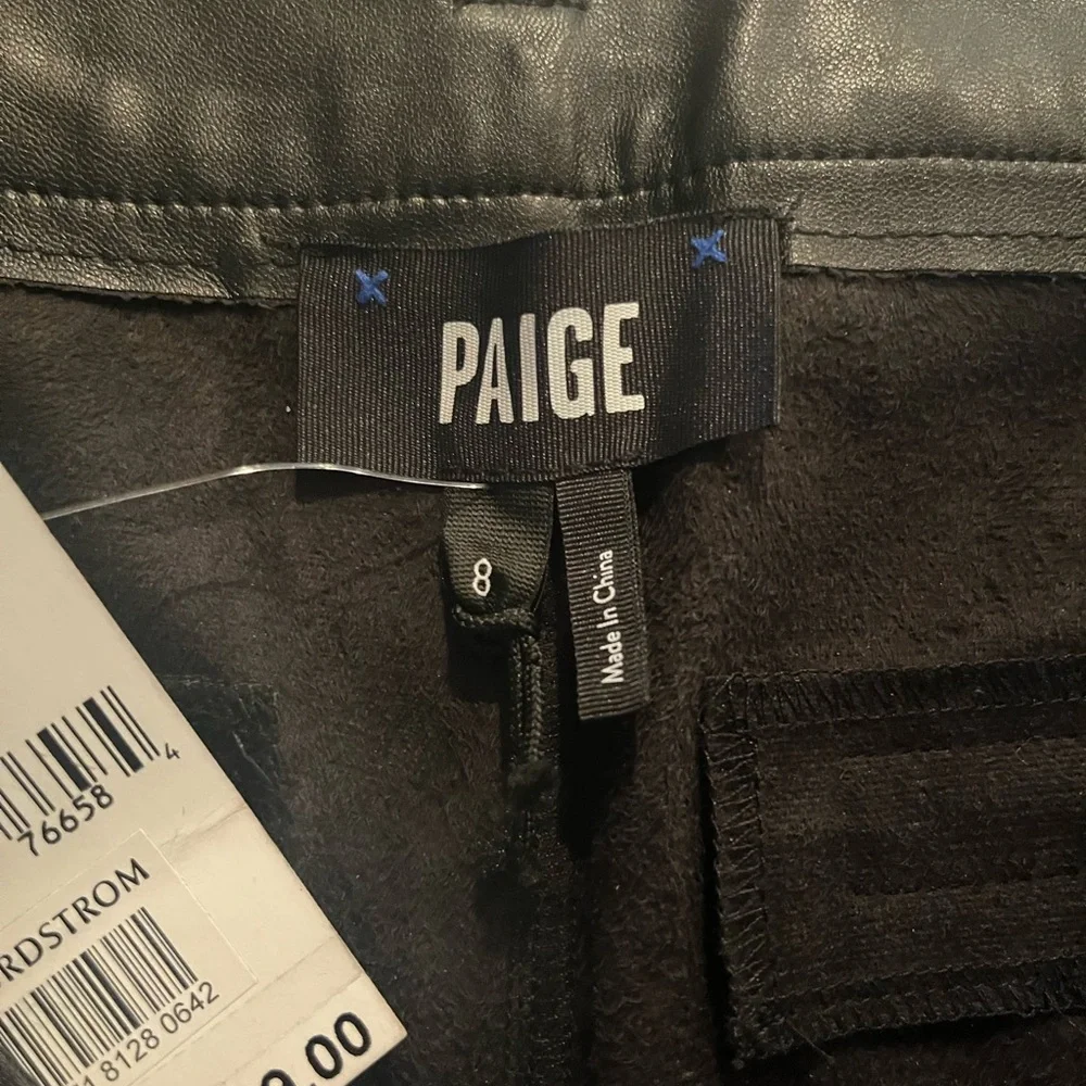 Paige Melila Vegan Leather Pant in Black- Size 8 - Picture 6 of 9
